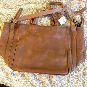 NWT Brown Leather Free People Tote